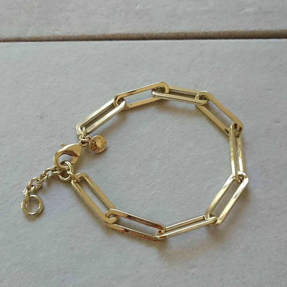 Elegant light Gold tone Paperclip Chain Chain Bracelet - Picture 1 of 6